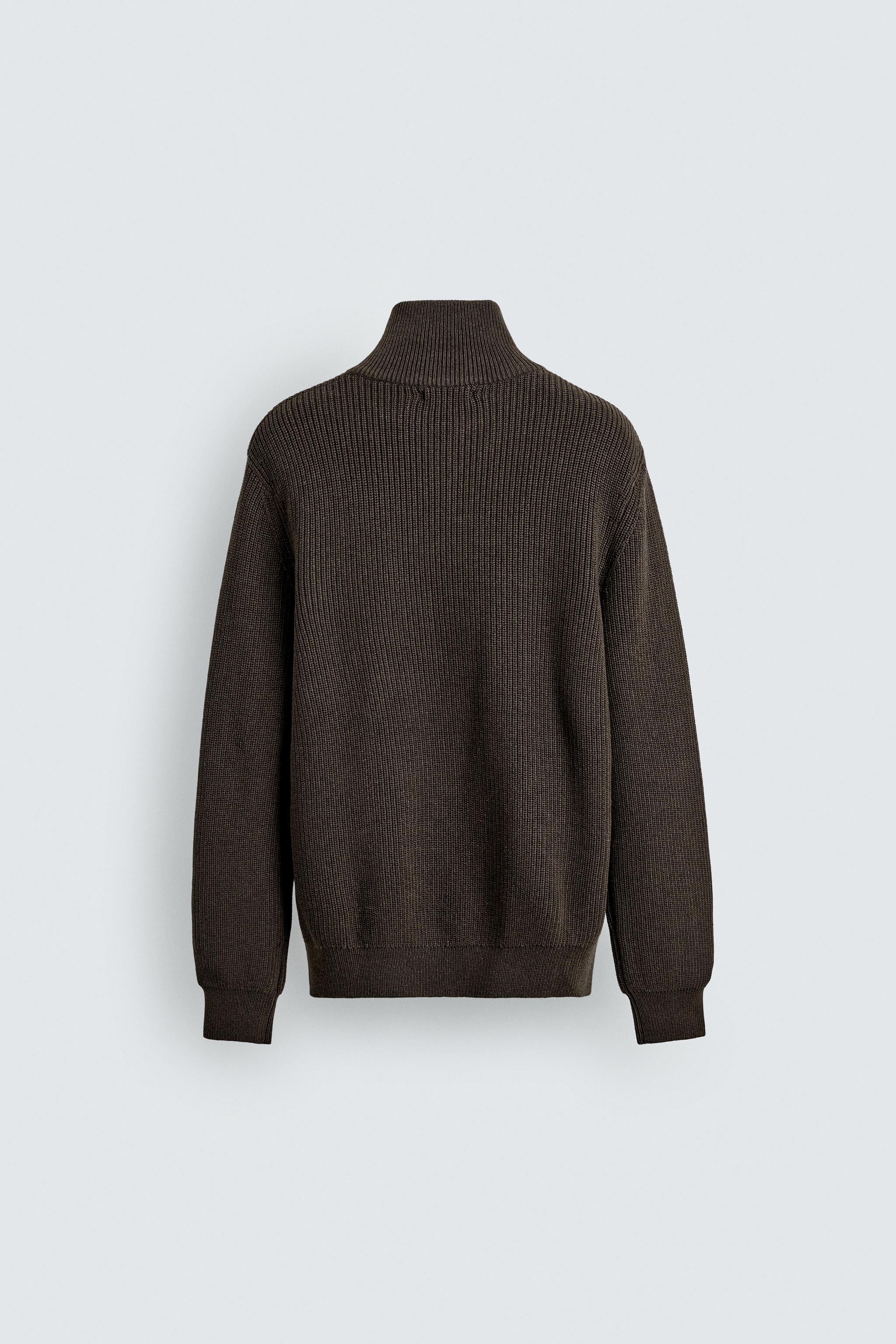 PURL KNIT QUARTER-ZIP JUMPER